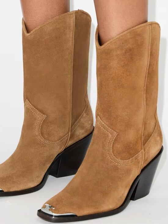 Tory Burch Shoes - TORY BURCH BROWN SUEDE LEATHER COWBOY BOOTS WESTERN BOOTS SIZE-9